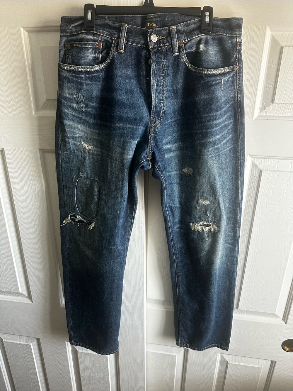 Polo by Ralph Lauren Distressed Dark Blue Men's Jeans